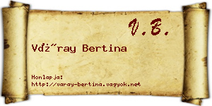 Váray Bertina névjegykártya